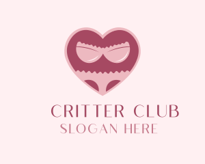 Adult Lingerie Heart logo design