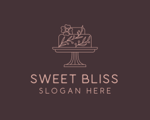 Flower Wedding Cake logo design