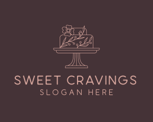 Flower Wedding Cake logo design