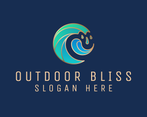 Elegant Water Wave logo design