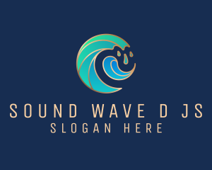 Elegant Water Wave logo design