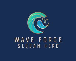 Elegant Water Wave logo