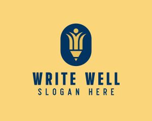 Writing Pencil Person  logo
