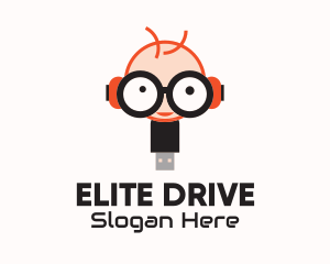 Geek Flash Drive logo design