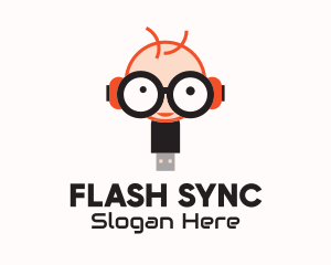 Geek Flash Drive logo design