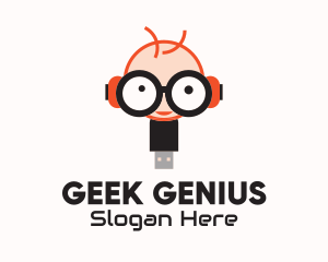 Geek Flash Drive logo design