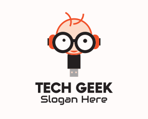 Geek Flash Drive logo design