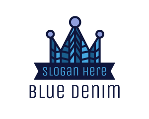 Blue Mosaic Crown logo design