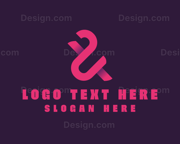 Pink Ampersand Lettering Logo