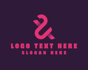 Pink Ampersand Lettering Logo