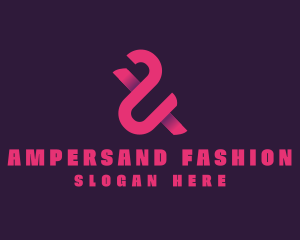 Pink Ampersand Lettering logo design