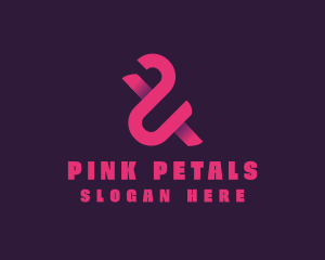 Pink Ampersand Lettering logo design