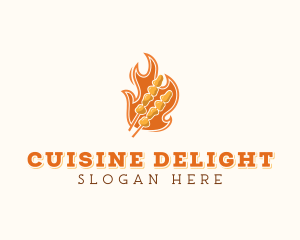 Flame Barbecue Cooking logo design