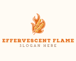 Flame Barbecue Cooking logo design