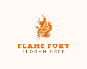 Flame Barbecue Cooking logo design