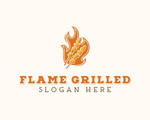 Flame Barbecue Cooking logo design