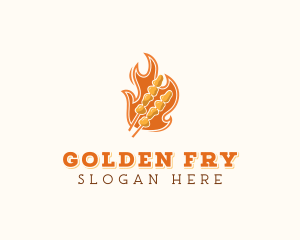 Flame Barbecue Cooking logo design