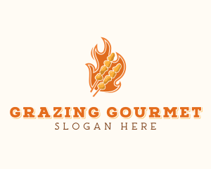 Flame Barbecue Cooking logo design