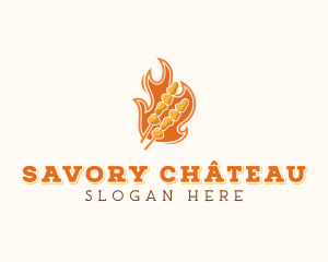 Flame Barbecue Cooking logo design