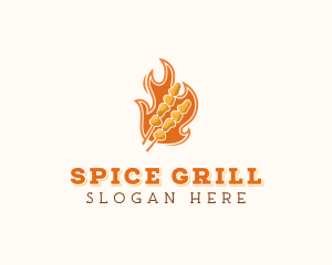 Flame Barbecue Cooking logo design