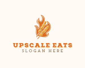 Flame Barbecue Cooking logo design