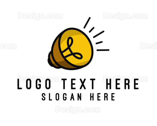 Light Bulb Megaphone Logo