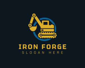 Construction Excavator Mining logo design