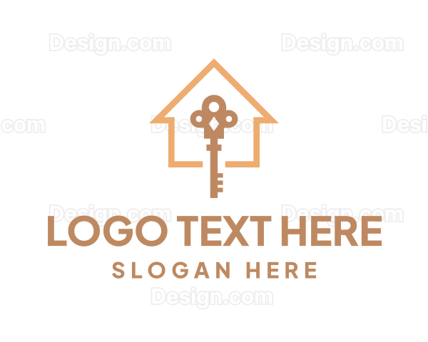 Modern House Key Logo