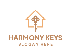 Modern House Key  logo design