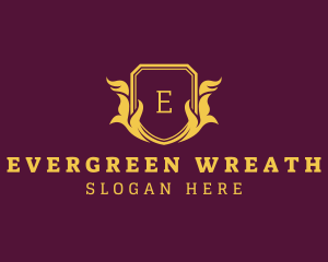 Wreath Shield Hotel logo design