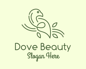 Green Dove Line Art logo design