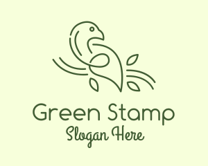 Green Dove Line Art logo design