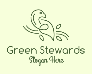 Green Dove Line Art logo design