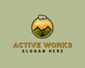 Mountain Outdoor Hiking logo design