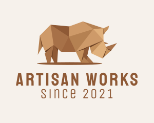 Brown Rhinoceros Origami  logo