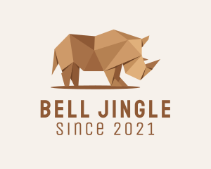 Brown Rhinoceros Origami  logo design