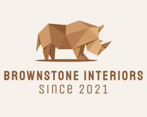 Brown Rhinoceros Origami  logo