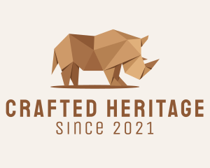 Brown Rhinoceros Origami  logo