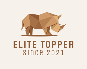 Brown Rhinoceros Origami  logo design