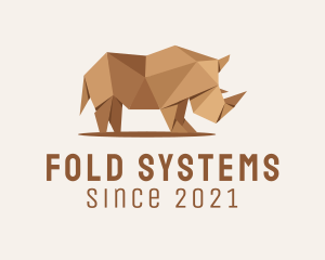 Brown Rhinoceros Origami  logo