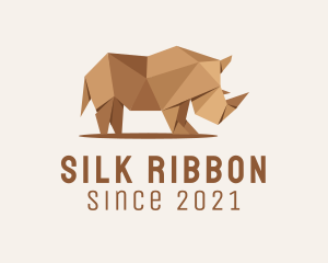 Brown Rhinoceros Origami  logo design