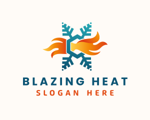 Cooling Heating Flame logo design