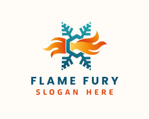 Cooling Heating Flame logo design