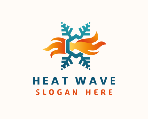 Cooling Heating Flame logo design