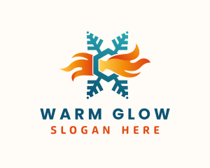 Cooling Heating Flame logo design