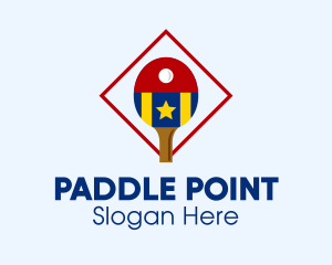 Table Tennis Star Paddle  logo design