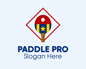Table Tennis Star Paddle  logo design