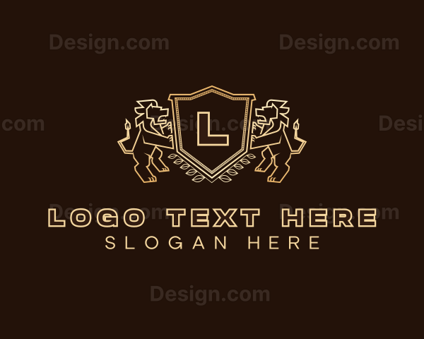 Luxury Lion Shield Logo