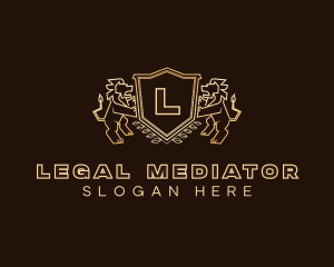 Luxury Lion Shield logo design