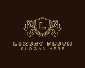 Luxury Lion Shield logo design